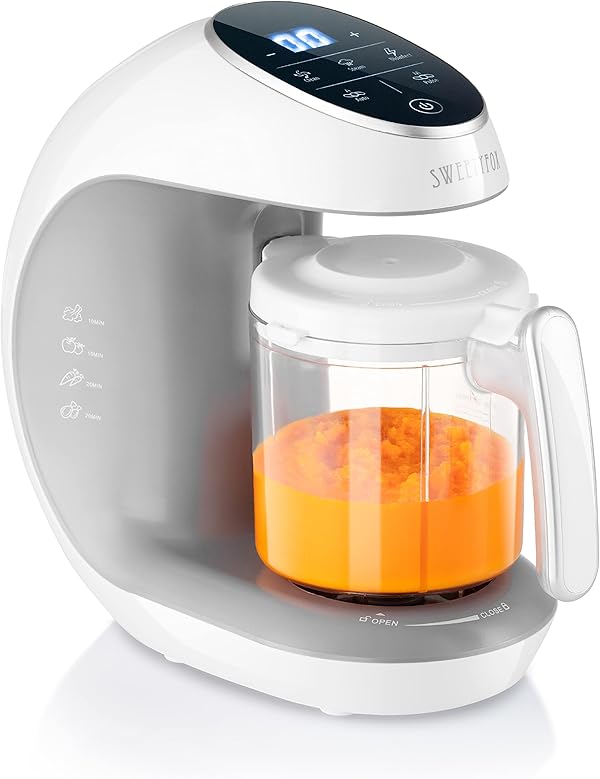Sweety Fox - Multifunktions Babynahrungszubereiter 7-in-1 - Dampfgarer, Mixer, Pulse, Automatische Reinigungsfunktion, Sterilisiert, Gläschenwärmer, Auftaufunktion