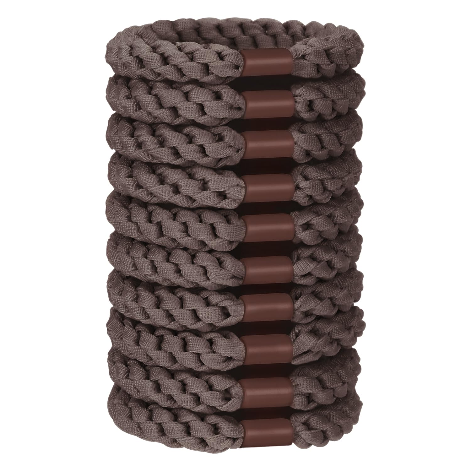 JessLab Hair Ties Set, 10 Pcs Soft Elastic Cords for Women No Damage Ponytail Holders Stretchy Bands Headband Accessory for Girls Ladies, Dark Coffee