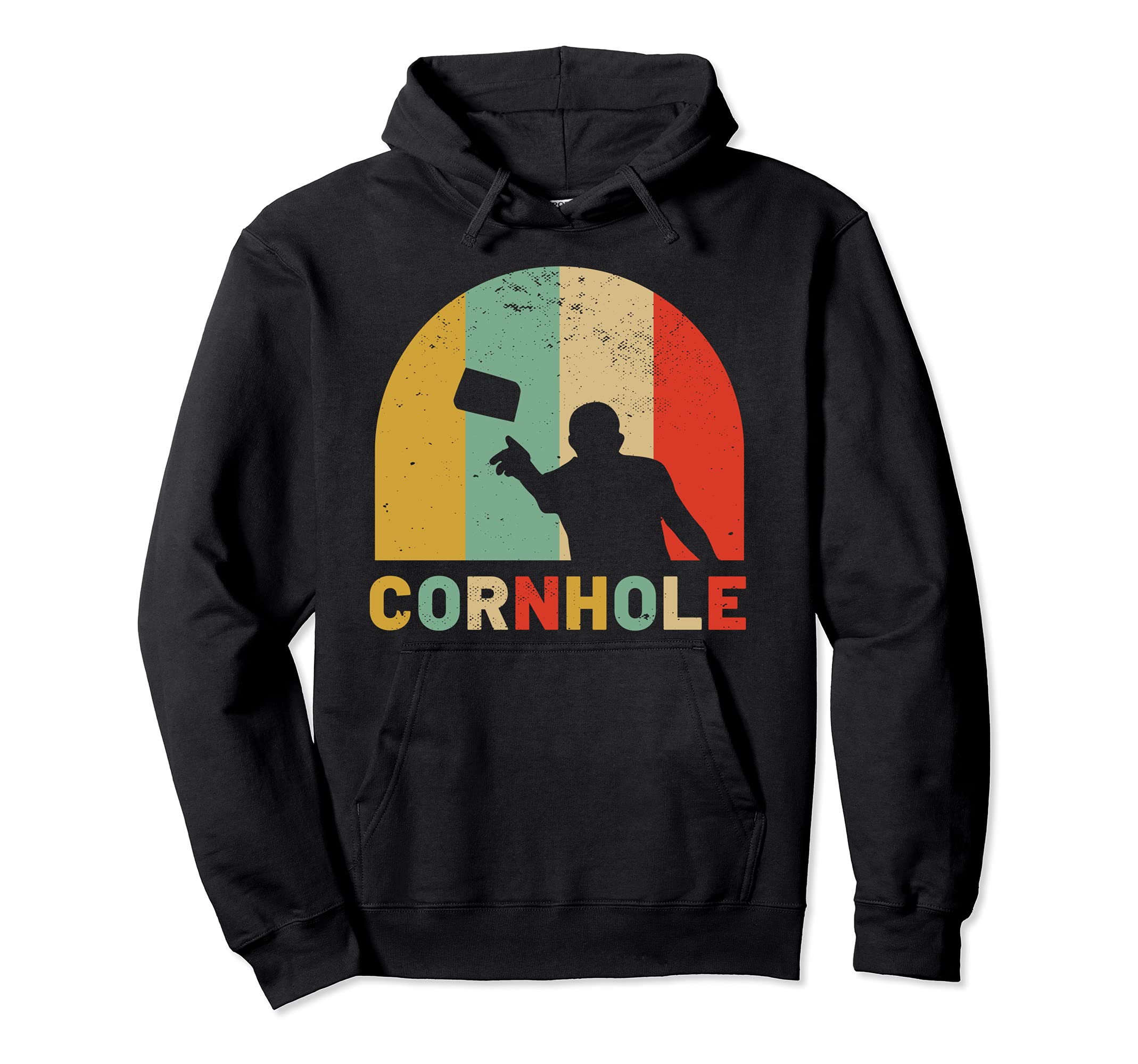 Cornhole Vintage Retro Style Team Tournament Pullover Hoodie