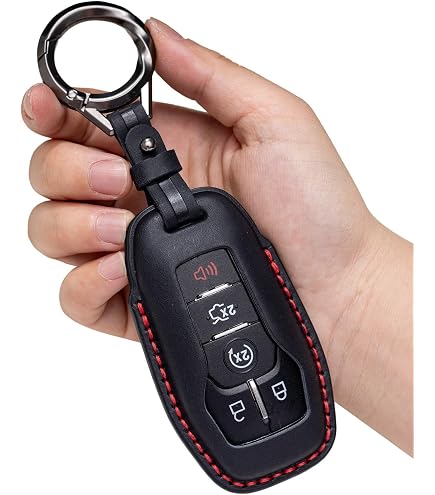 XUKEY Silicone Key Fob Cover For Ford F-150, Lincoln MKC/MKX/MKZ – Protective Shell, Black