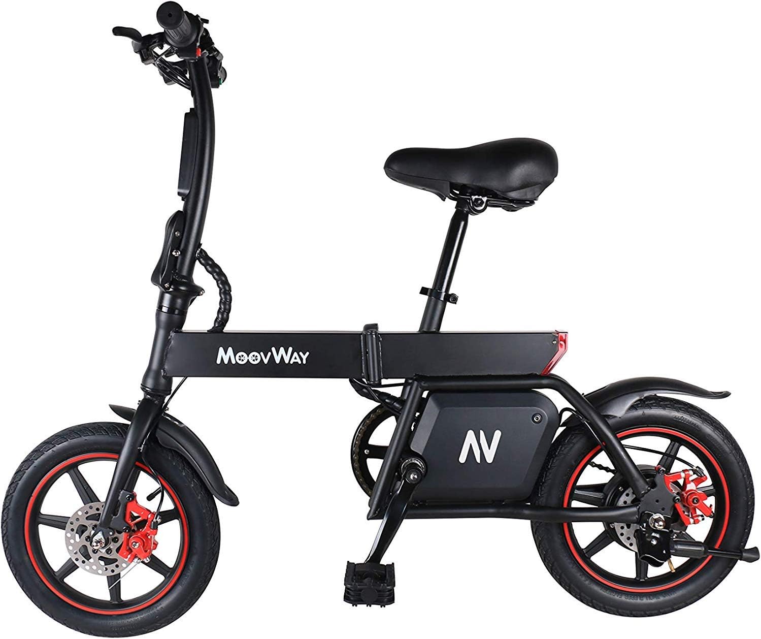 TOEU Electric Bike, Urban Commuter Folding E-bike, Max Speed 25km/h, 14inch Adult Bicycle, 350W/36V Charging Lithium Battery