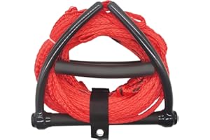 DockMoor Water Ski Rope 75 ft 4 Sections with Self Centering Boat Tow Harness 12 ft