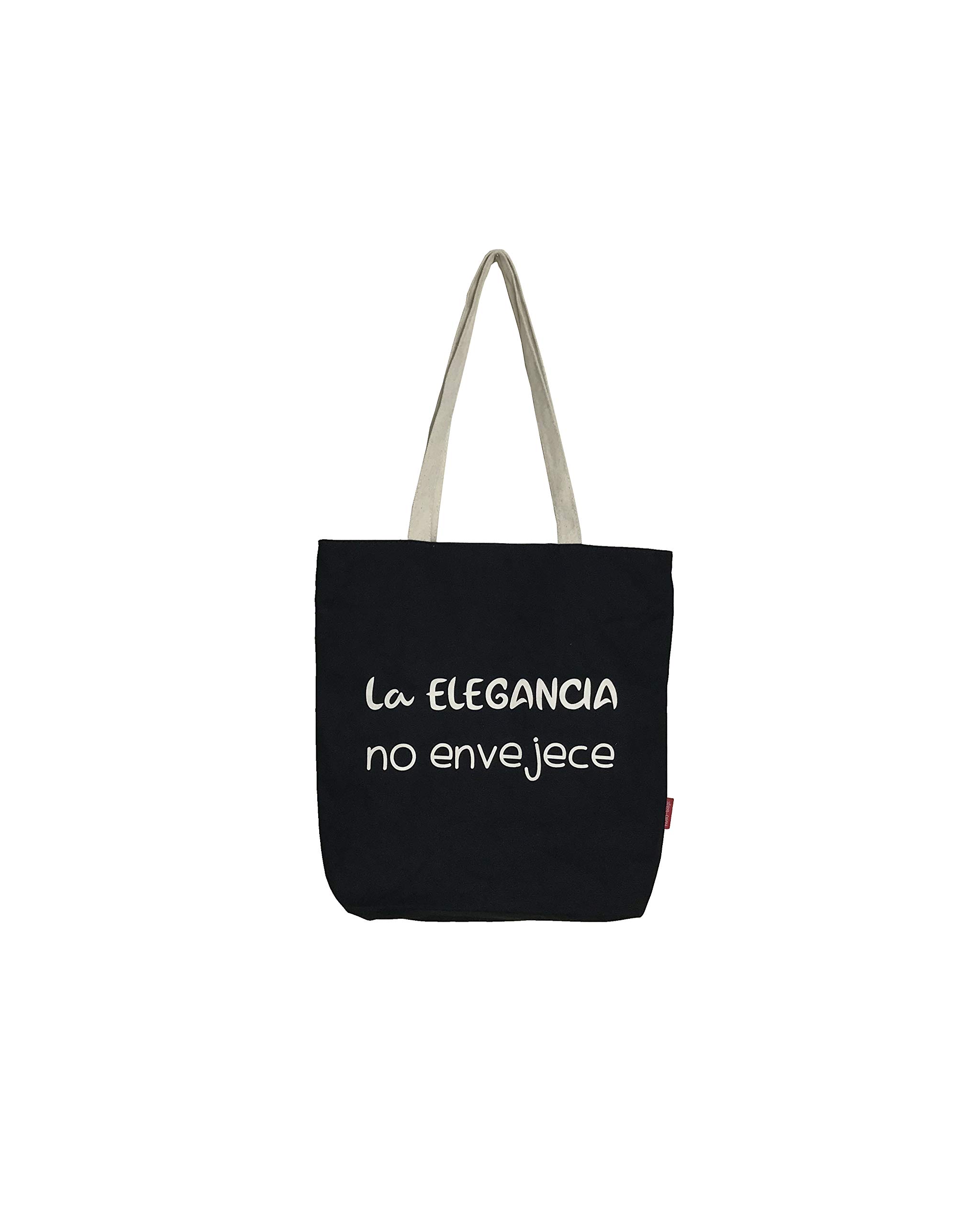 Econanos Hellobags2019 Canvas & Beach Tote Bag, 38 cm, Black (Negro)