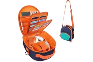 KENOBE Carrying Case for Yoto Mini 2024 Edition Kids Audio Music Player & Headphone, Portable Travel Storage Carrier Bag Cover for Audiobook Cards Radio (Up to 30 Cards) with Adjustable Strap