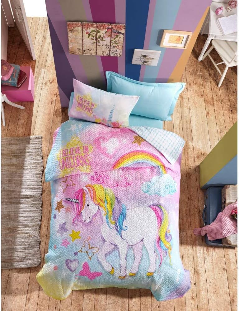 mainstays kids unicorn sky bed set