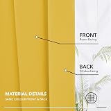 Deconovo Yellow Curtains Pencil Pleat Thermal Blackout 2 Panels 46 x 54 Inch view 7
