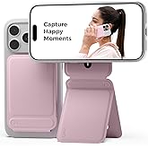 MOFT Phone Tripod Stand Selfie Stick for iPhone, Multi-Angles iPhone Stand, Lightweight & Portable Phone Holder, Strong Magnets, MOVAS Vegan Leather, Travel Essentials, Blush(Without Card Slot)