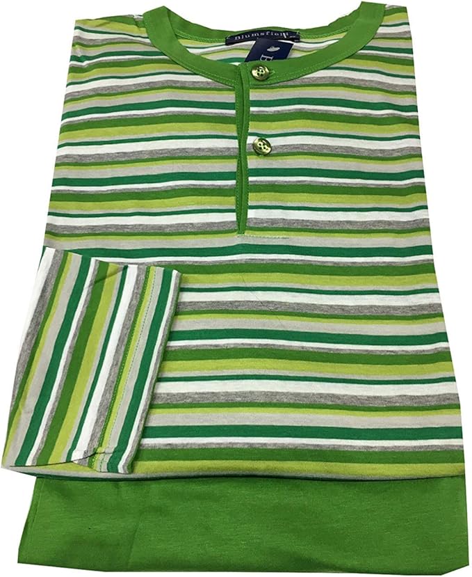 BLUMSFIELD Man Pajamas Green Striped 100 Cotton Amazon.co.uk Clothing