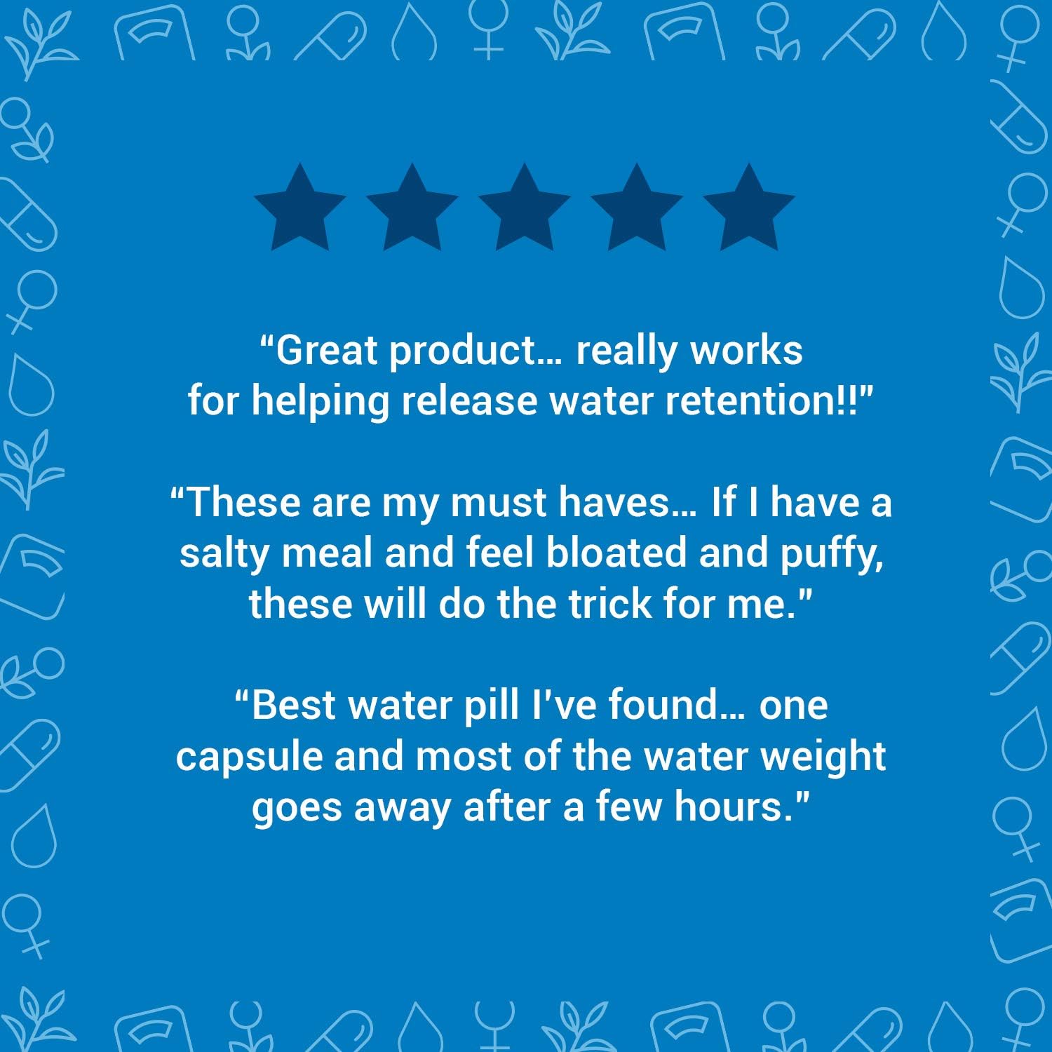 WATER AWAY Herbal Formula for Healthy Fluid Balance - Premium Herbal Blend with Dandelion, Potassium, Green Tea & More - 60 capsules: Health & Personal Care