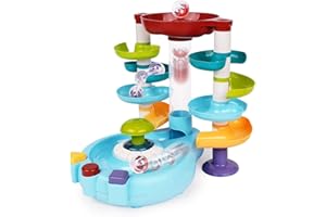 AGIRLGLE 4 Layer Ball Drop Toy and Roll Swirling Tower for Baby and Toddler Toy Busy Ball Popper Toy Ball Activity Toy with Music Lighting,Ball Run Ramp for Baby Learning Preschool Educational Toy