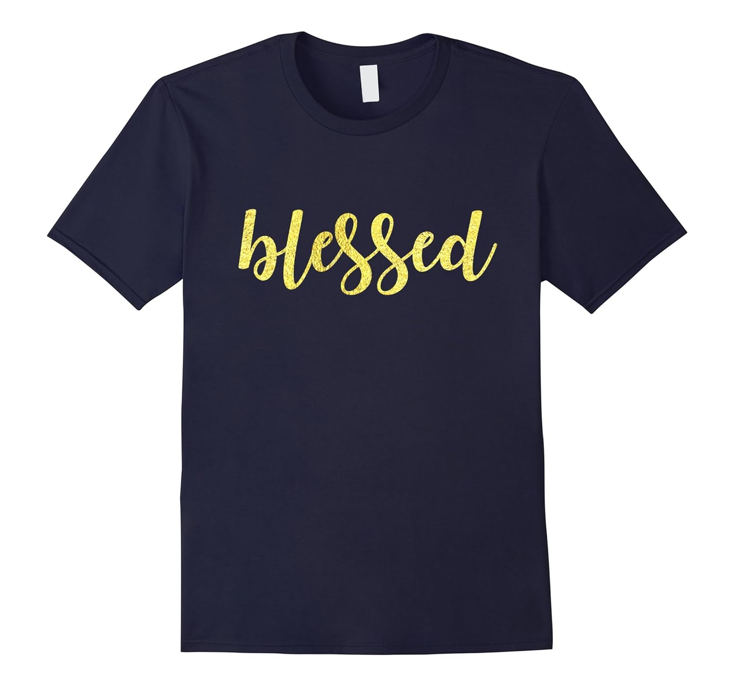 Blessed Christian Gold Text T-Shirt-ANZ