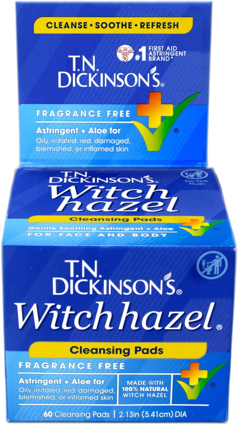 Dickinson's T.N. Hazelets Witch Hazel Pads 60 Ea