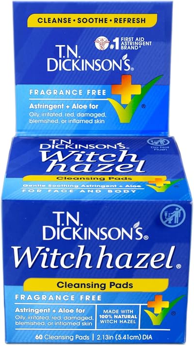 Dickinson's T.N. Hazelets Witch Hazel Pads 60 Ea