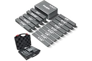 SINPIODE 15 Pcs Fractional Imperial Setup Blocks for Woodworking - Laser Etched Inch Scales (1/16" Increments) - Router & Table Saw Setup Blocks, Joinery Gauging