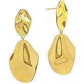 Frigotine Chunky Gold Dangle Earrings for Women, Trendy Statement Lightweight Hypoallergenic Earing Prom Holiday Jewelry Gift