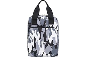 DSIUE Kids Bible Cover Bible Bag Bible Carrying Case for Boys with Handles Childrens Bible Book Covers Camo Grey