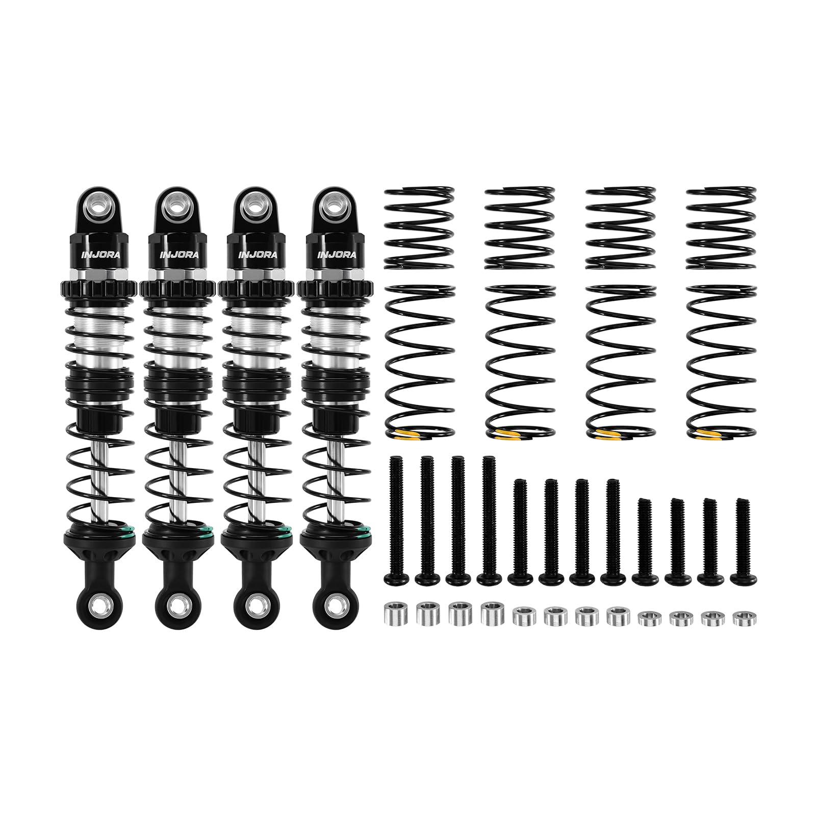 INJORA 80mm DRX Dual-rate Spring Oil Shocks for TRX4 SCX10 1/10 RC Crawler
