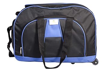 HomeStrap Polyester 40 litres Travel Duffle Bag/Trolley Bag/Cabin Luggage- Black and Blue