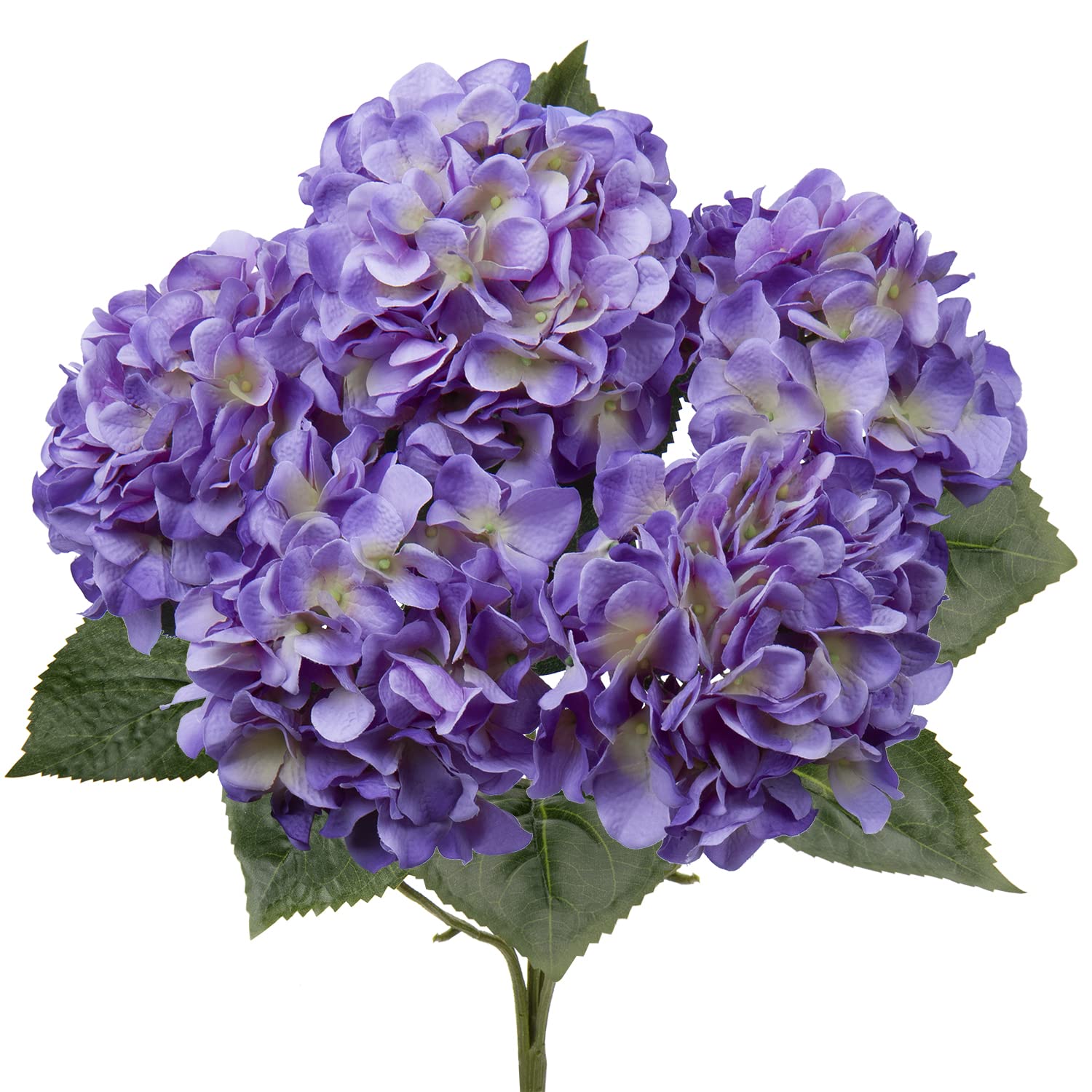 Hollyone Purple Hydrangeas Bunch Artificial Flowers, Large Fake Hydrangeas Bouquet Faux Silk Flowers for Home Decor, Flower Arrangement, Wedding, Flower Bouquets, Living Room, Centerpiece Decorations