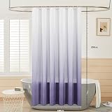 Furlinic Shower Curtain Mould Proof Polyester 72x78 Inch White to Purple 12 view 2