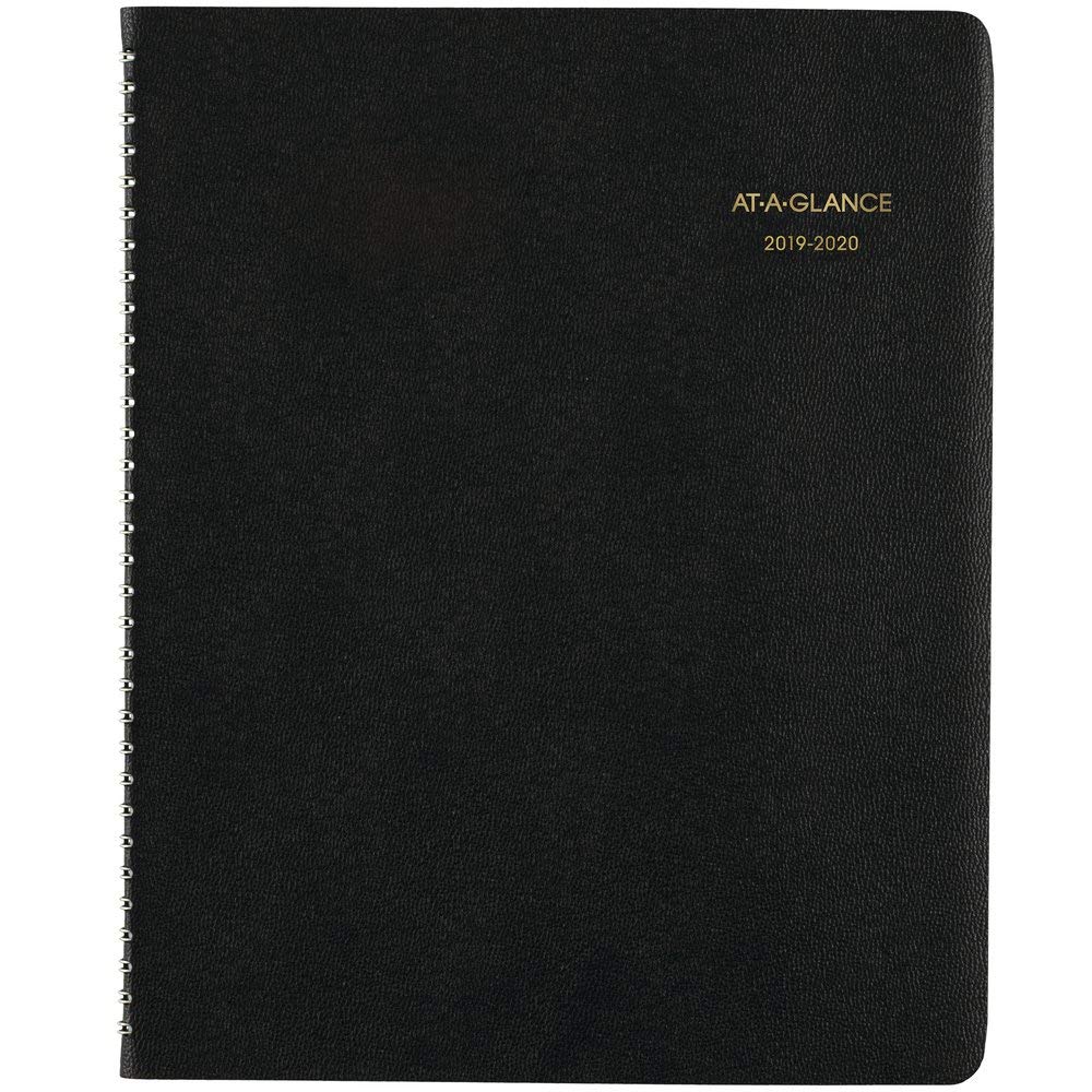 2019-2020 Academic Planner, AT-A-GLANCE Monthly Planner, 9" x 11", Large, Black (7007405)