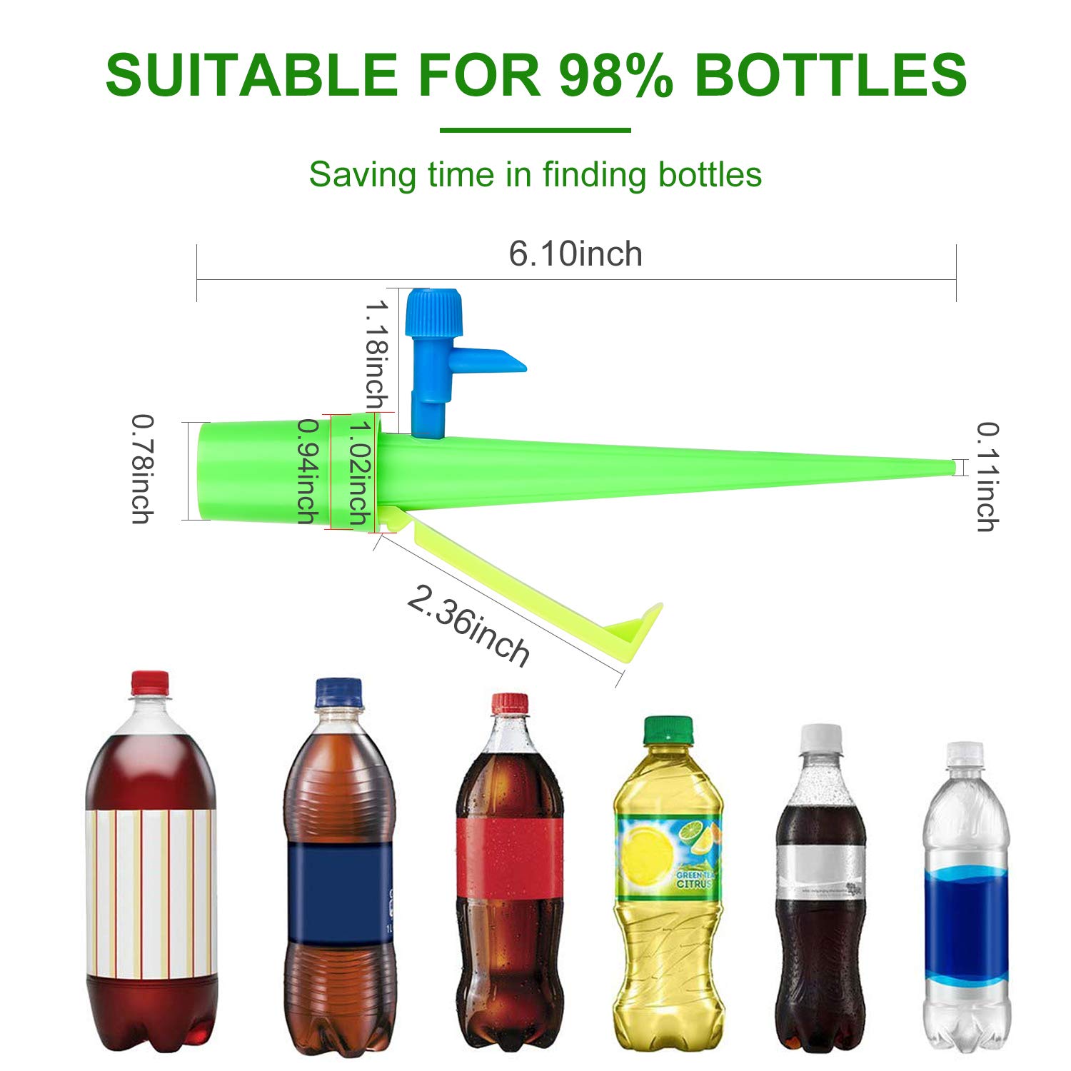 Plant Watering Spikes 24-Pack Upgraded Self Watering Devices with Control Valve Switch, Automatic Plant Waterer Vacation Drip Irrigation Water Stakes for Indoor & Outdoor, Fit for All Most Bottles