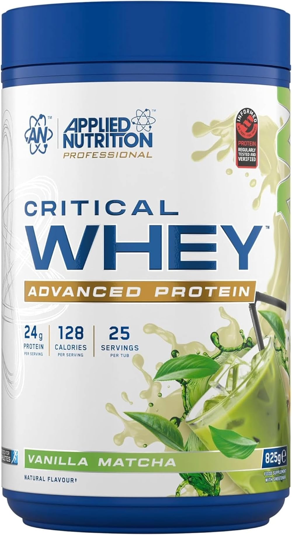 Applied Nutrition Critical Whey Protein Powder Vanilla Matcha 825g 24g Protein
