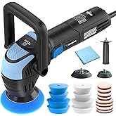 Mini Polisher, 2inch/ 3inch 750W Car Buffer with 12mm Random Orbital-Improve Work Efficiency by 35%, with 16pcs Trapezoidal P