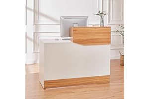 LAYBURST Reception Desk with Counter,Modern Counter Table with Cable Grommet,47 inch Retail Counter for Checkout, Lobby, Beauty Salon,Barber and Small Company (Normal)