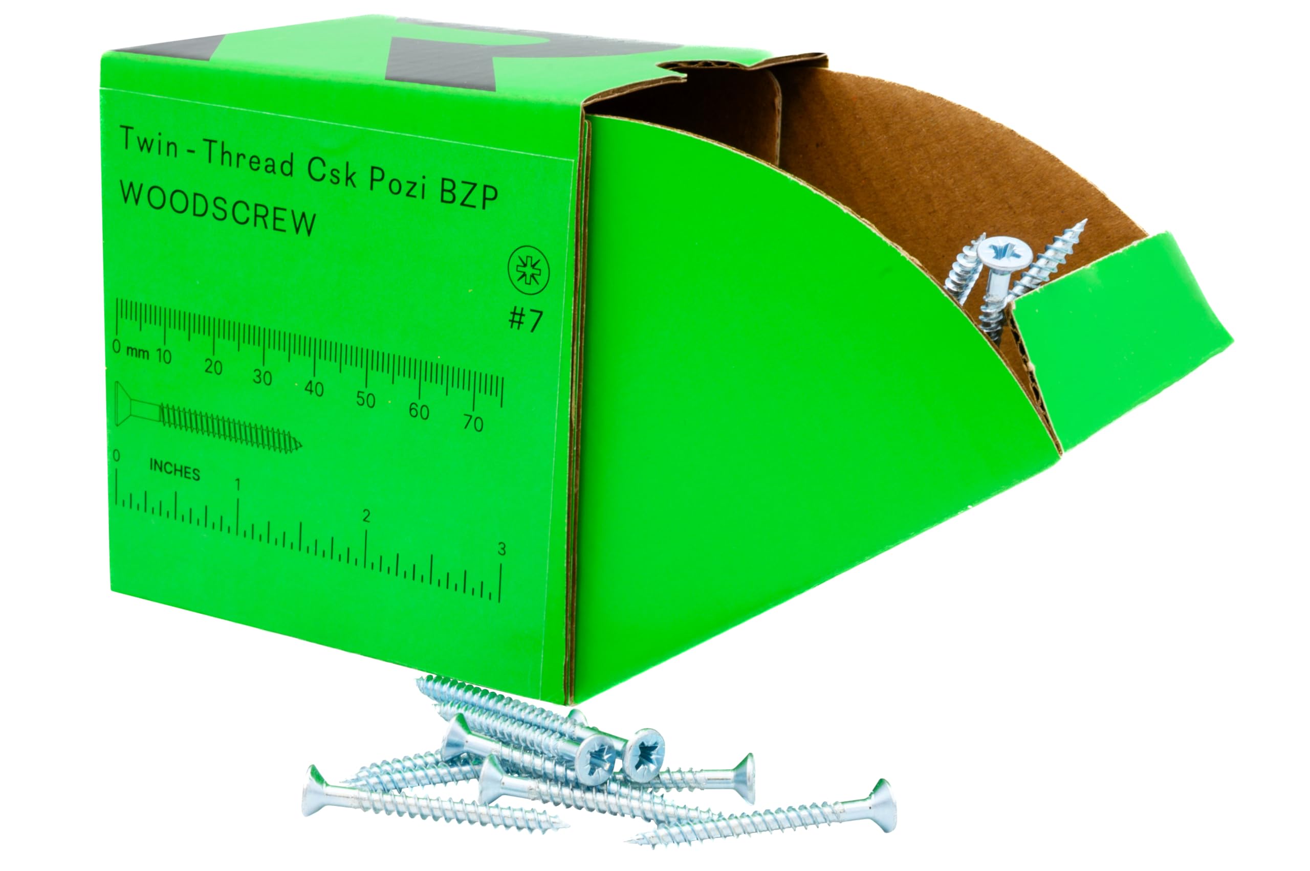 Rikä TWSR015 Woodscrew Twin-Thread CSK BZP 7 x 1 1/2in 200pk