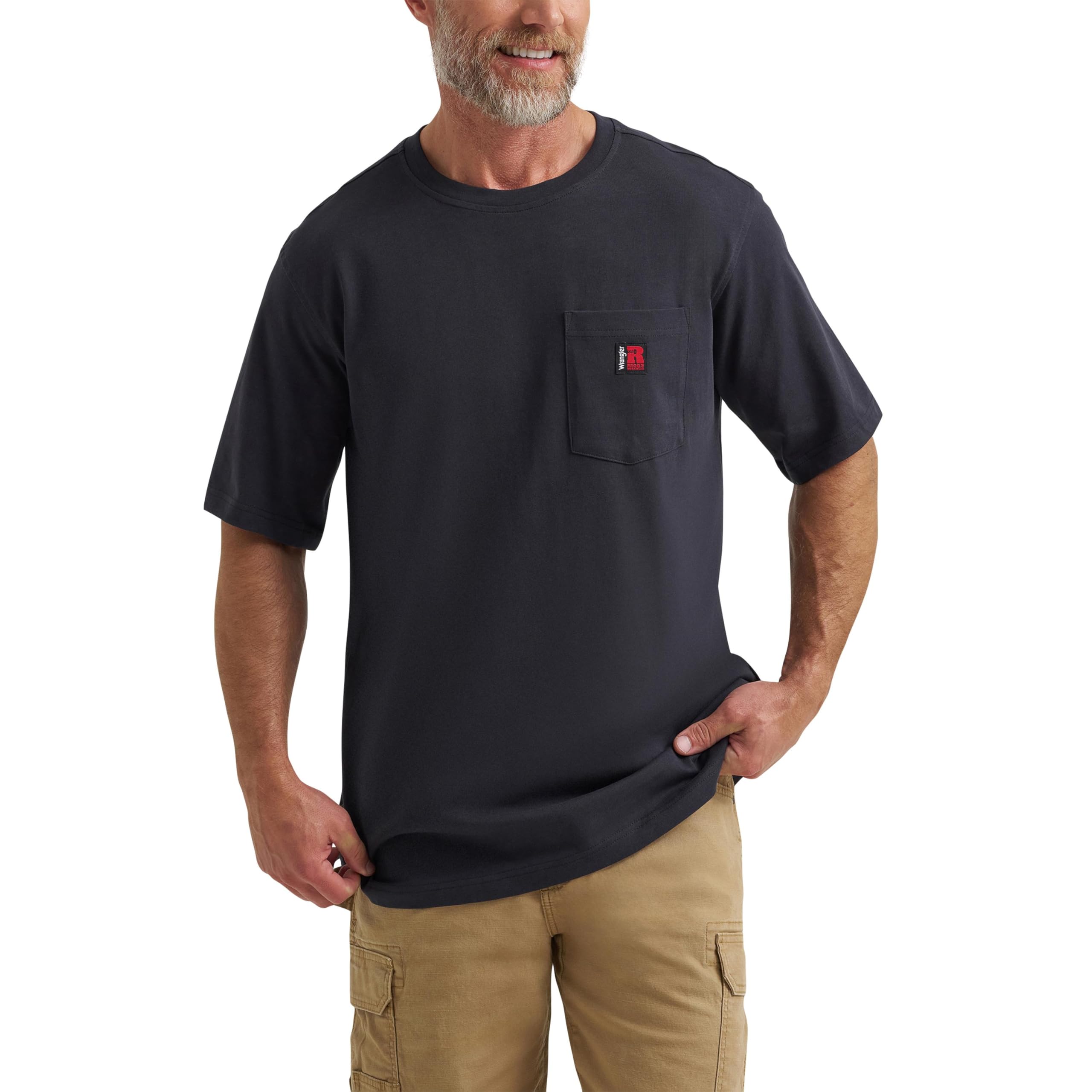 Wrangler Short Sleeve Pocket T-Shirt, Navy, XX-Large