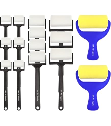 10 Tampons Ronds En éponge Pour Peinture – Kit Créatif Enfant Pour Dessin, Pochoirs Artistiques DIY – Jaune Vif
