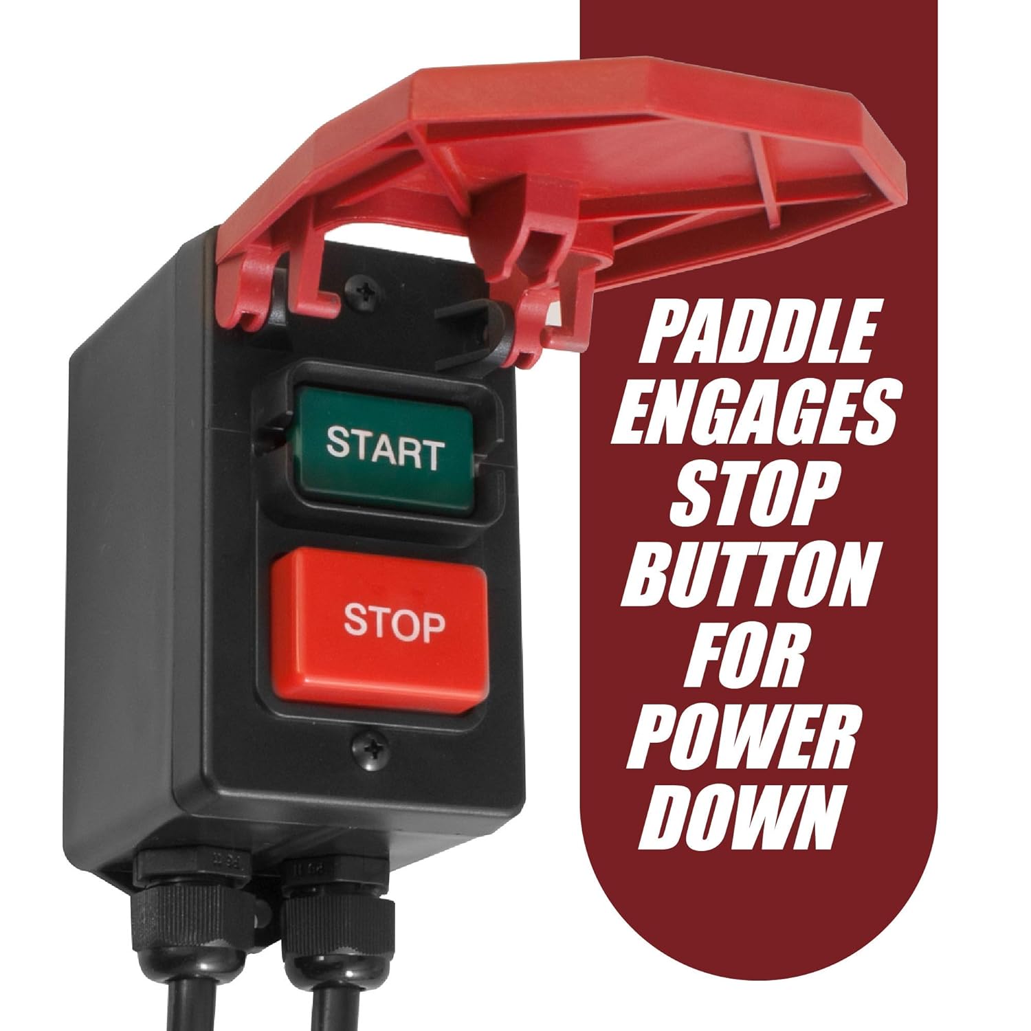 Fulton 110V Single Phase On/Off Switch with Large Stop Sign Paddle for Easy Visibility and Contact for Quick Power Downs Ideal for Router Tables Table Saws and Other Small Machinery: Industrial & Scientific