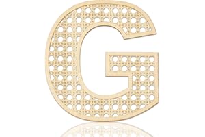 FOCAL20 Wooden Rattan Letters for Wall Decor Rustic Wooden Letters 12 Inch Wood Letter Rattan Wall Decor for Wedding Nursery Sign Baby Shower Newborn Birthday Gift Boho Bedroom Decoration (G)