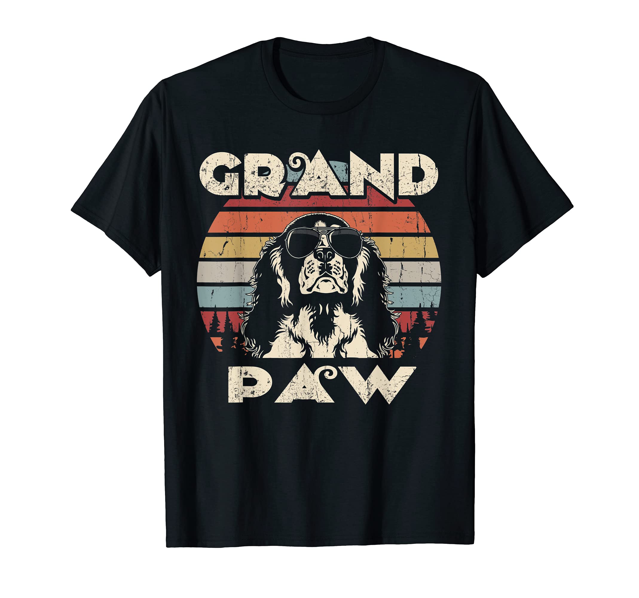 Grand Paw Cavalier dog lovers vintage retro T-Shirt