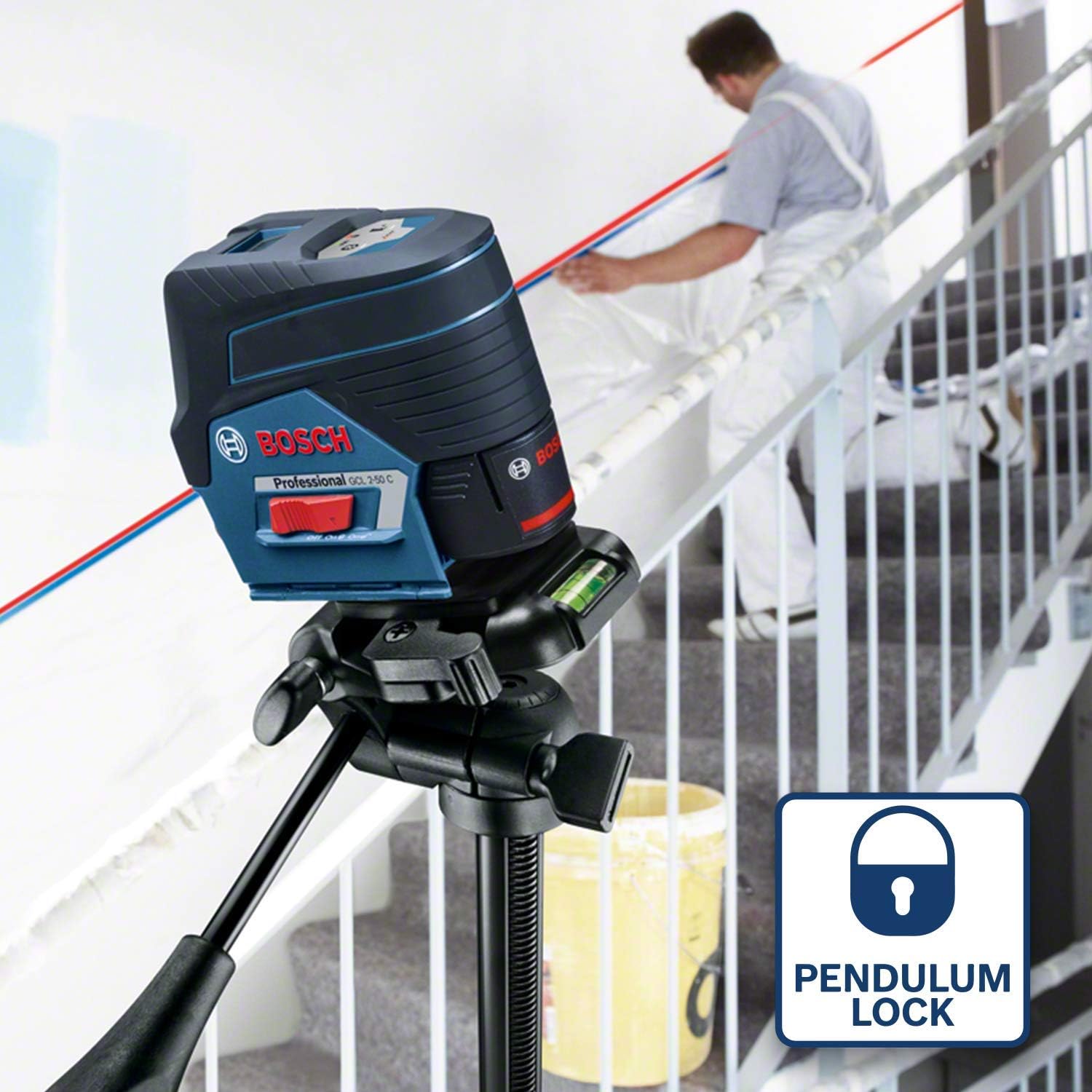 Bosch Professional Laser Level GCL 2-50 C (red laser, interior, w/app function, mount, visible working range: up to 20m - Image 4
