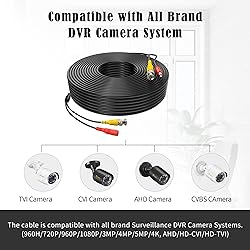 Omilik 4 Pack 100ft BNC Video Power Cable Security