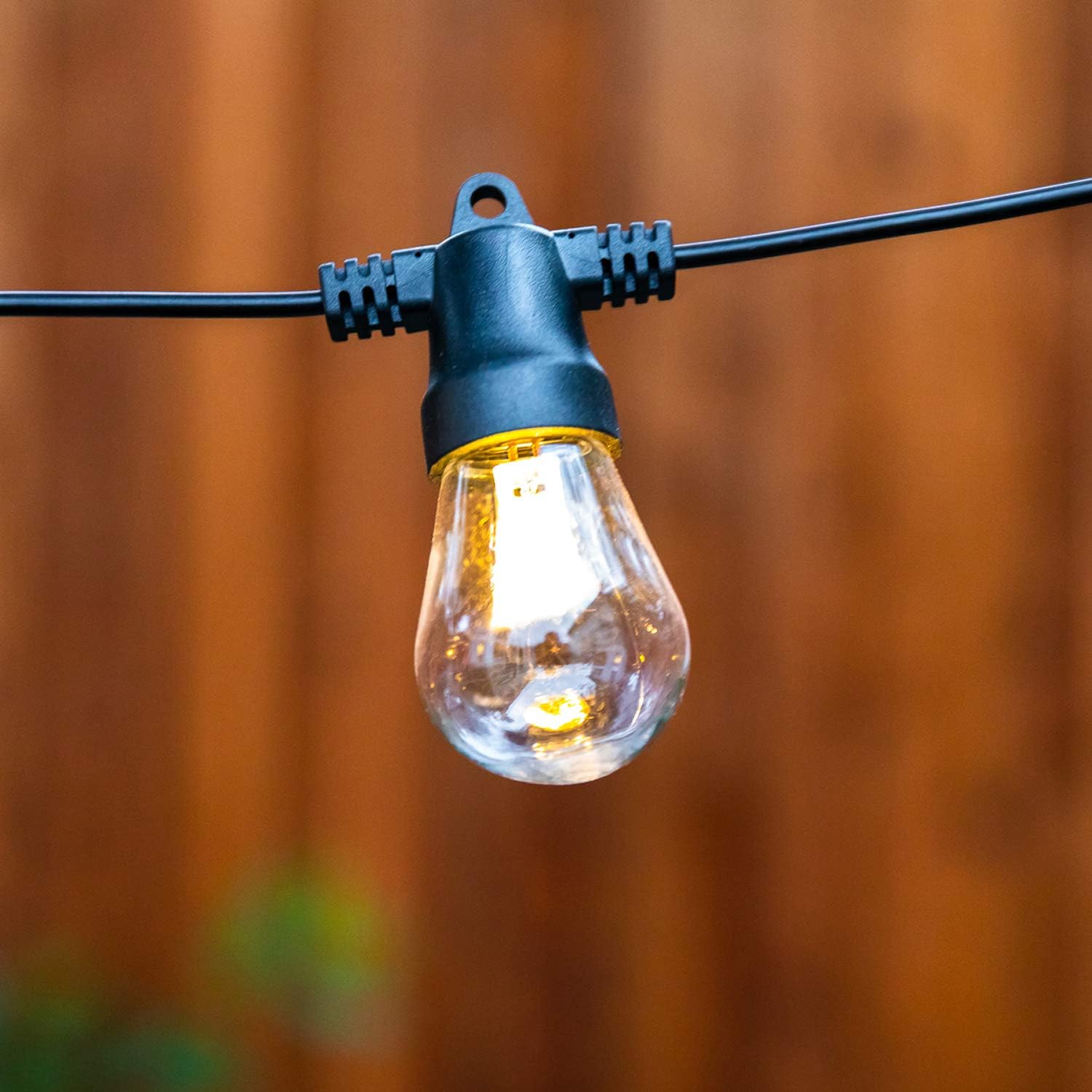 Brightech Ambience Pro - Waterproof, Solar Powered Outdoor String Lights - 27 Ft Vintage Edison Bulbs Create Bistro Ambience On Your Patio - Commercial Grade, Shatterproof - 1W LED, Soft White Light - - 