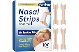 FARRINNE Nasal Strips for Snoring, 100pcs Nose Strips for Breathing, Updated Wider Extra Strength Anti Snoring Solution for Men & Women, Relieve Nasal Congestion, Improved Airflow, and Comfortable Fit