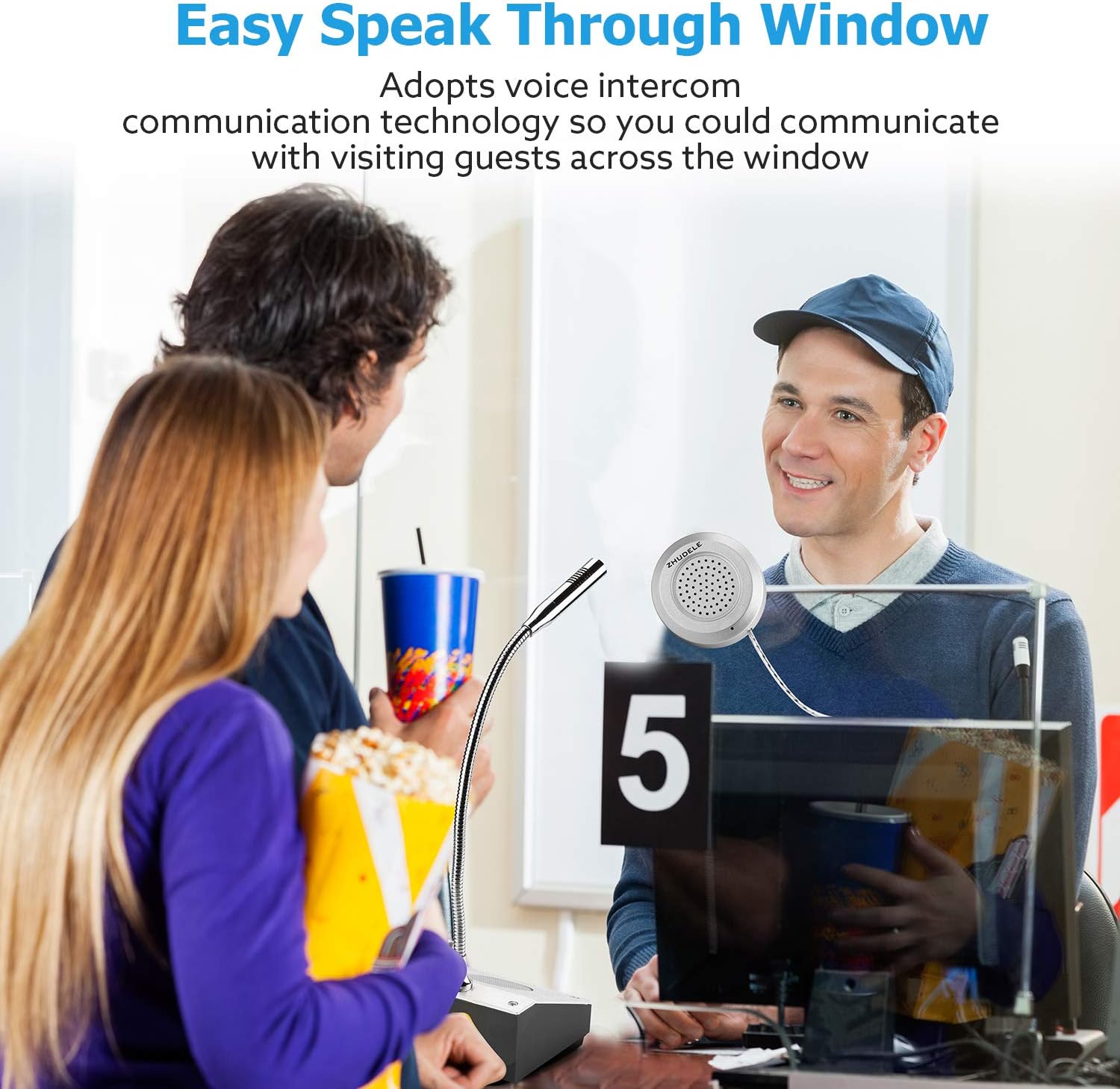 Window Counter Intercom Dual Way Counter Intercom System, Window Speaker System Window Glass ...