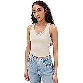 perfectwhitetee Women's Blondie Structured Rib Bra Friendly Tank