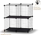HOMIDEC 4 Cube Wire Storage Shelves Modular Closet Organizer Bookshelf view 9