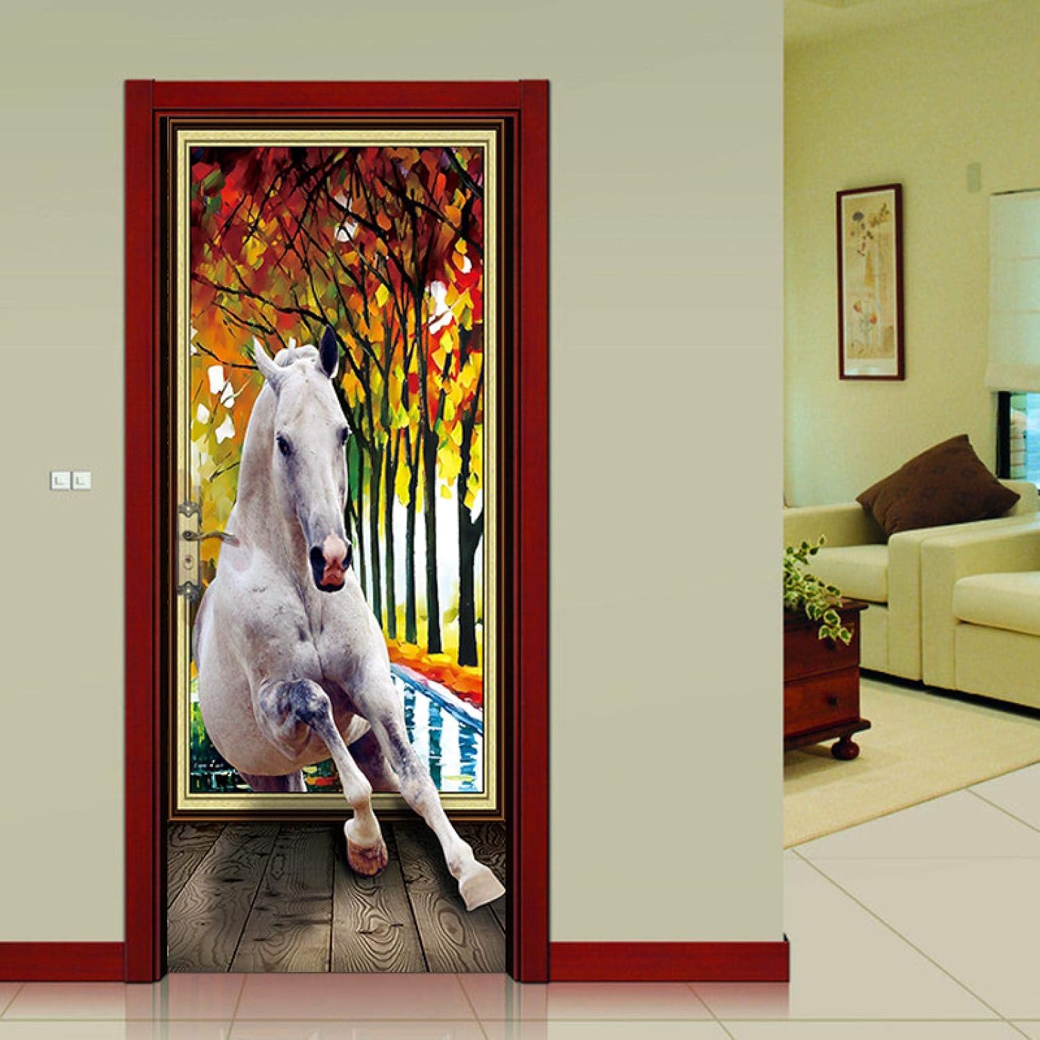 FGPXCD Door Stickers 3D Door Murals 90X210Cm Realistic Three