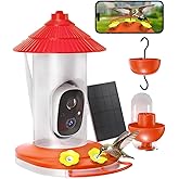 Smart Hummingbird Feeder with Camera Solar Powered for Outdoors IP66 Waterproof 2K FHD AI Recognition Hanging Hum Bird Feeder