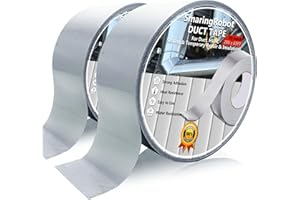 SMARINGROBOT 2 Pack Duct Tape Heavy Duty, Waterproof, Heat Resistant, Strong Adhesive Packaging Tape for HVAC, Home Improvement, Outdoor, Packing Boxes, Pipe Insulation, Window Sealing (21 Yards x 2 Inch)