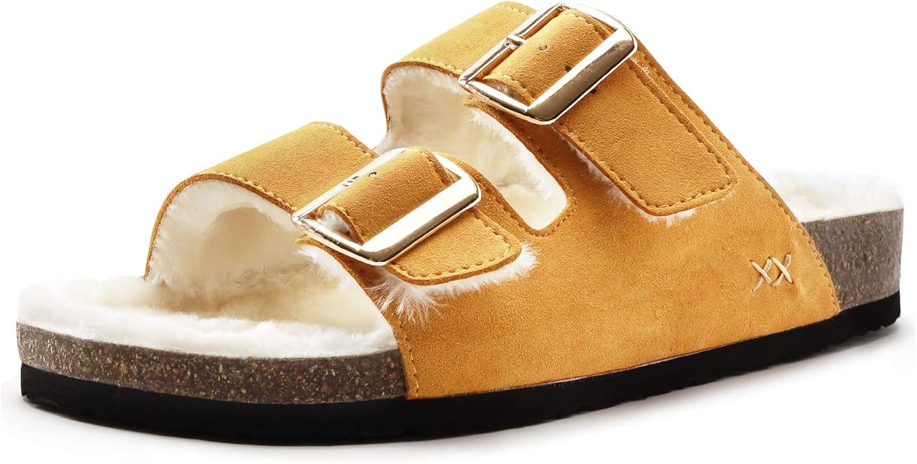 Amazon.com | Women's Freewalk Cork Slip on Sandals Slide with Footbed Comfort Cork Sole Two 