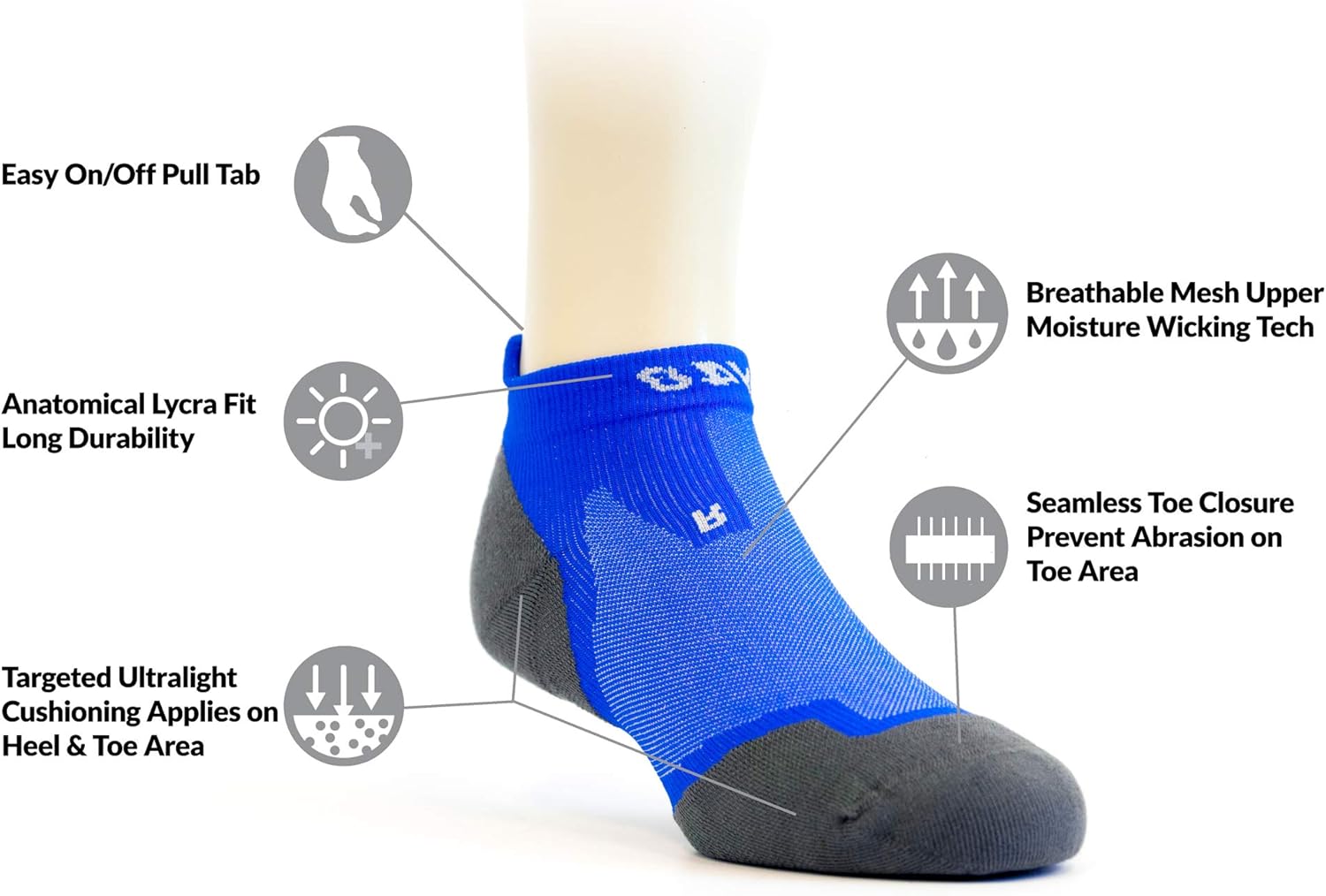Thirty48 Ultralight Athletic Running Socks for Men and Women with Seamless Toe, Moisture Wicking, Cushion Padding : Clothing