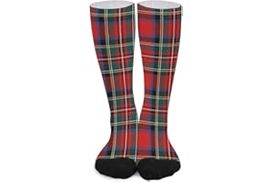 Unisex Novelty Crew Socks,Stylish Royal Stewart Tartan Plaid Mid Calf Dress Socks Sports Socks Knee High Athletic Long Tube S