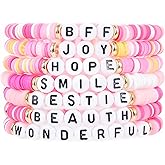yongder Friendship Bracelets Heishi Surfer Stretch Stackable Preppy Clay Bead Braclet for Women