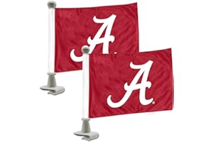 FANMATS 61892 Alabama Crimson Tide Ambassador Car Flags - 2 Pack Mini Auto Flags, 4in X 6in, Perfect for Hood or Trunk